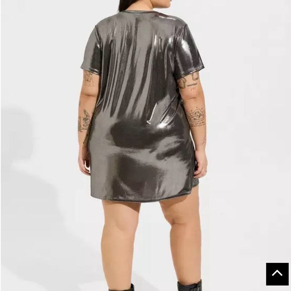 Mini Liquid Shine Relaxed T-Shirt Dress Sz 3x - Picture 5 of 6
